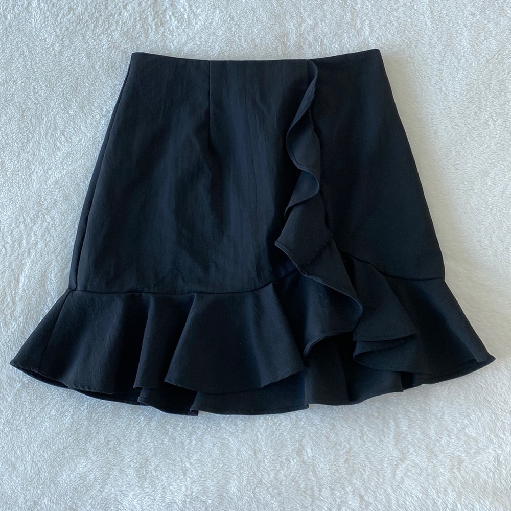Black Ruffle Skirt - Size Small